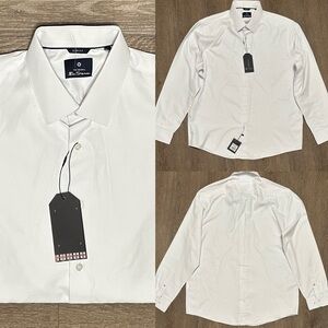 The Original Ben Sherman White Basket Weave Mens Button up shirt Size XL X-Large